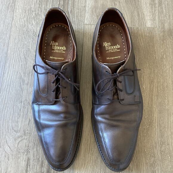 Allen Edmonds Shoes Men Sz 11.5 D Brown Montgomery Oxford Split Toe Made USA - Picture 1 of 14